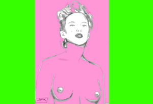 Acrylfirnis Aktvorlage Brustporträt Scarlett – Malmotiv mit Anleitung