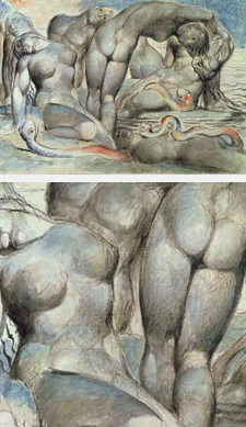 William Blake Dantes Göttliche Komödie, Aquarell und Tusche 