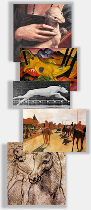Tierdarstellungen von Leonardo da Vinci, Franz Marc, Eadweard Muybridge und  Edgar Degas