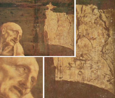 Untermalung in Mischtechnik, Tempera und Öl, unvollendet von Leonardo da Vinci