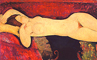 Modigliani: liegender weiblicher Akt auf dem Rücken in waagerechter Komposition